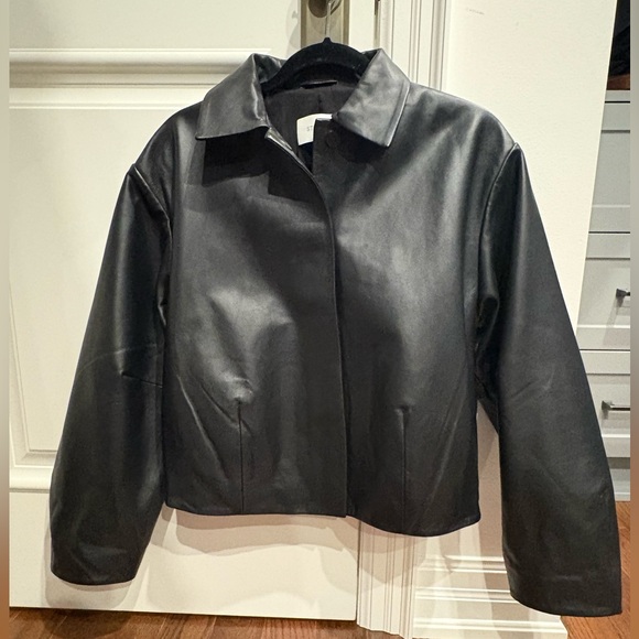 St Agni black cocoon leather jacket - size XS - Picture 6 of 9